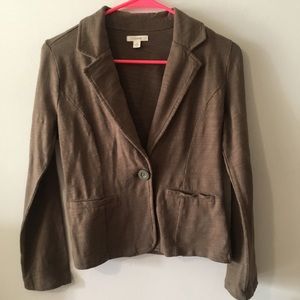 Brown Caslon Cotton Blazer w/Button NWT